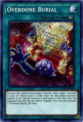 Yu-Gi-Oh Card - MP18-EN143 - OVERDONE BURIAL (secret rare holo) - NM/Mint-image