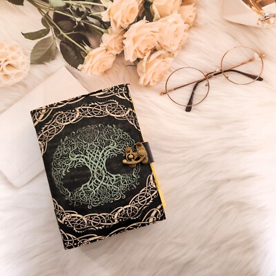 Leather Journal tree of life Travel journal writing journal Notebook sketchbook.-image