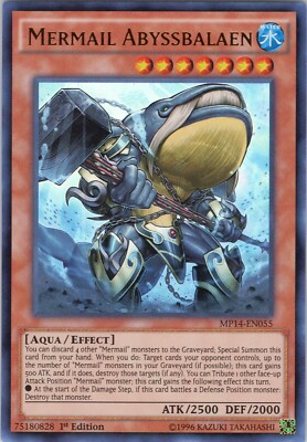 Mermail Abyssbalaen NM MP14 1st 2014 Mega-Tins Mega Pack Yugioh-image