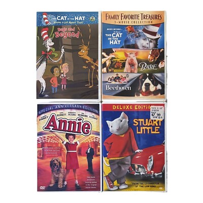 The Cat in the Hat / Babe / Annie / Stuart Little (DVD, LOT OF 4) BRAND NEW & SE-image