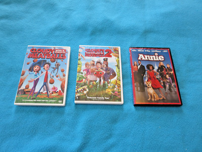 Cloudy With a Chance of Meatballs 1 and 2 Annie Kids Movies Lot-image