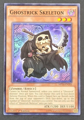 Yugioh TCG - Ghostrick Skeleton - MP14-EN205 - NM - 1st Ed - Common Zombie 2014-image