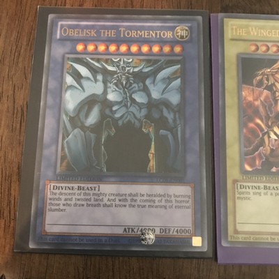 Yu-Gi-Oh! TCG Set of Egyptian God Cards (Obelisk, Ra, Slifer) Legendary...-image