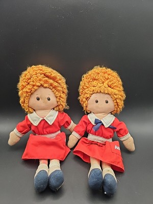 (2) Vintage Little Orphan Annie Dolls Knickerbocker 1977-image