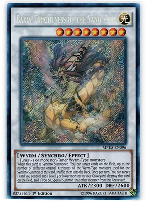 Yugioh! Baxia, Brightness of the Yang Zing - MP15-EN096 - Secret Rare - 1st Edit-image