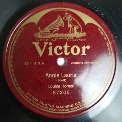 Louise Homer Annie Laurie Single Sided 10'' 78rpm Victor 87206-image