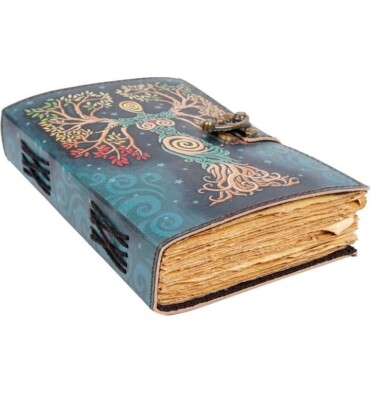 Book of Shadows Journal - Small Antique Leather Bound Journal, Deckle Edge 7