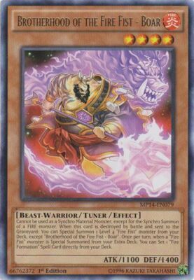 1x Brotherhood of the Fire Fist - Boar - MP14-EN079 - Rare - 1st Edition MP14 - -image