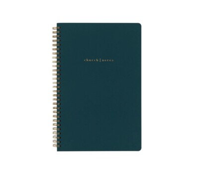 Church Notes, College Ruled,1-Subject, Beautiful, Spiral, Faux Leather Notebook-image