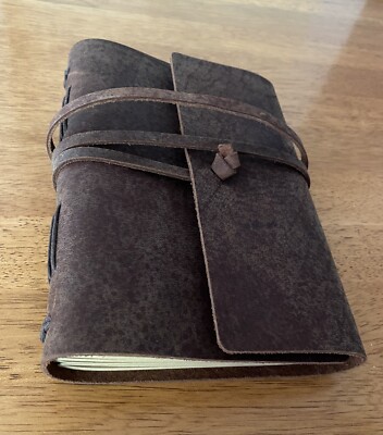 Handmade Rustic Brown Genuine Leather Journal Notebook Bound-image