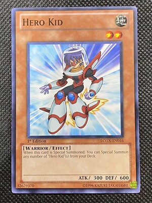 YuGiOh! - HERO Kid LCGX-EN016 Common 1st Edition LP Legendary Collection-image
