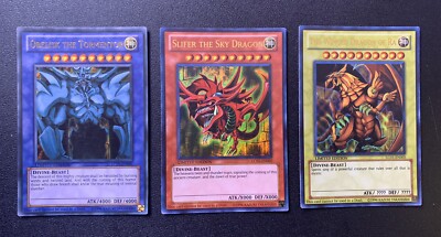 YUGIOH: EGYPTIAN GOD SET 25th Quarter Century Secret Rare LC01-EN001 002 003 LP-image