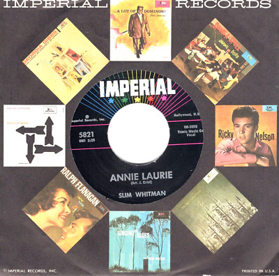 Slim Whitman:   Annie Laurie / Valley Of Tears  .. 45 RPM A-907-image