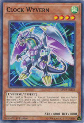 YGO-3x-Near Mint-Clock Wyvern - MP19-EN152 - Common - 1st Edition-2019 Mega-Tins-image