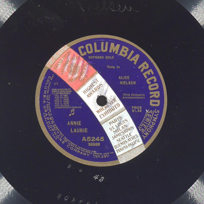 ALICE NIELSEN Annie Laurie / Kathleen Mavourneen COLUMBIA A5245 VG+ 78 12