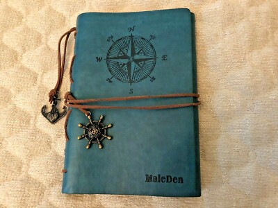 MaleDen Leather Writing Journal Notebook, Spiral Bound Notebook Refillable-image