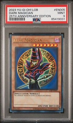 Yugioh 25th Anniversary - Dark Magician - LOB-EN005  Ultra Rare - PSA 9-image