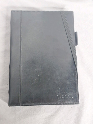 CISCO logo LEATHER NOTEBOOK Paper Bound Journal Black Napa Planner Notepad 8×6-image