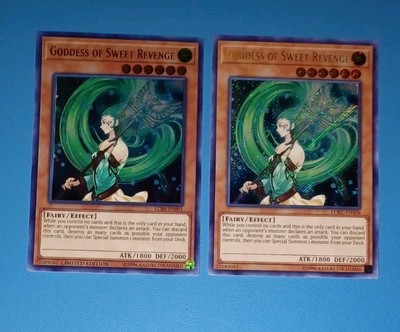 2 CARD LOT Yu-Gi-Oh Goddess Of Sweet Revenge LCKC-EN106 LC06-EN001 LEGEND KAIBA-image
