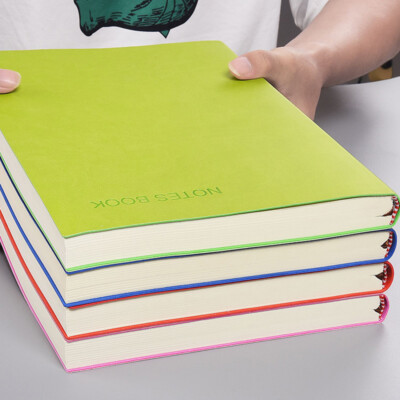 400 Pages PU Leather Journal A4 Notebook Lined/Blank Paper Writing Diary Planner-image