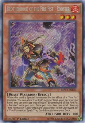 Yugioh! LP Brotherhood of the Fire Fist - Rooster - MP14-EN120 - Secret Rare - 1-image