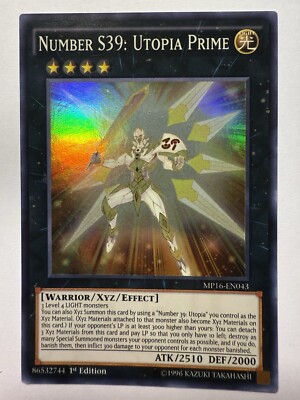 *** NUMBER S39: UTOPIA PRIME *** SUPER RARE MP16-EN043 MP YUGIOH!-image