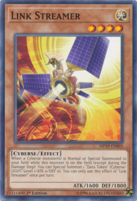 YGO-4x-Near Mint-Link Streamer - MP19-EN003 - Common - 1st Edition-2019 Mega-Tin-image