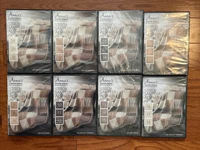 Annie’s Crochet Club Stitch Sampler Afghan DVDs Lot Of 8 NEW SEALED-image