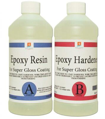 EPOXY RESIN CRYSTAL CLEAR 16 oz Kit. FOR SUPER GLOSS COATING AND TABLETOPS  -image