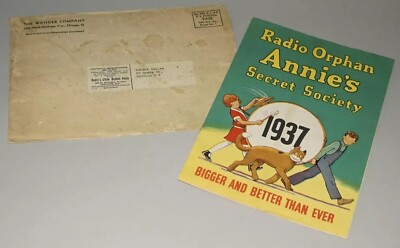 1937 Orphan Annie SECRET SOCIETY MANUAL w/envelope Ovaltine radio premium mc1-image