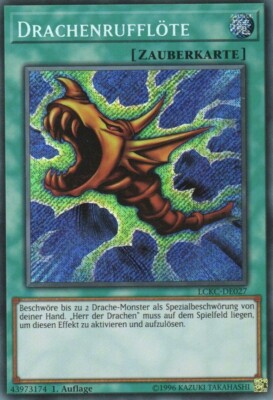 yugioh 1x dragon call flute LCKC-EN027 SECRET RARE 1ST EDITION GERMAN-image