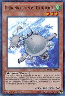 Yu-Gi-Oh Card - MP14-EN001 - MECHA PHANTOM BEAST TURTLETRACER (super rare) NM/M-image
