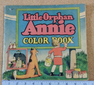 1930 Little Orphan Annie Coloring book McLoughlin used Antique Vintage Colored -image