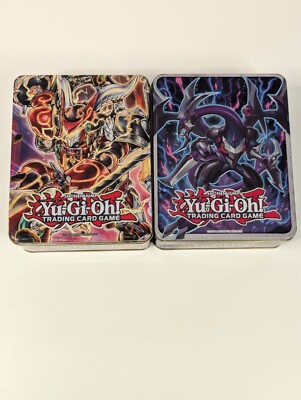 SET OF 2 - Yu-Gi-Oh! Mega Tin 2014 Collectible Tin Empty GOOD SHAPE-image