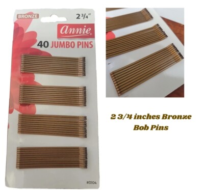 Annie 2 3/4'' Bobby Pins Bronze Hair jumbo Pins Bob Pins 40 Pack-image