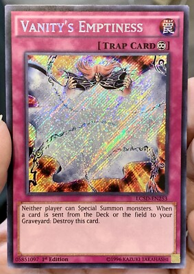 Yugioh 2014 Vanity’s Emptiness LC5D-EN253 Secret Rare 1st Ed LP w/Tracking-image