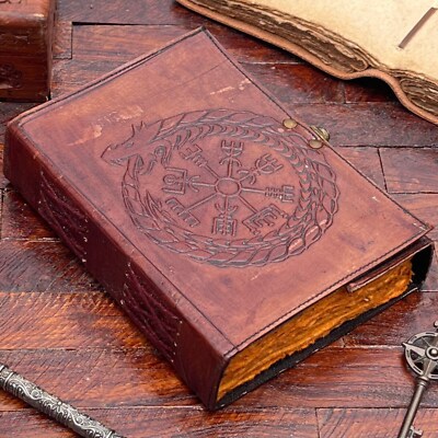 Handmade Dragon Wheel of Fortune Hand Embossed Journal Diary For Unisex Adult-image