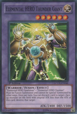 4x Lightly Played Elemental HERO Thunder Giant - LCGX-EN046 - Common - 1st Editi-image