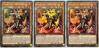 3 x LD10-EN019 Volcanic Trooper - Ultra Rare 1st Edition Near Mint YuGiOh Cards-image