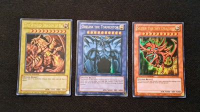 YuGiOh! Egyptian God Cards Set LC01-EN001-EN003 Quarter Century Rare -image