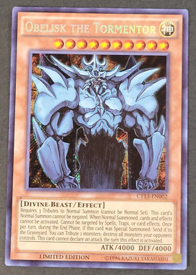 Yugioh TCG - 2x Obelisk the Tormentor - CT13-EN002 - NM+LP - Limited Ed - 2013-image