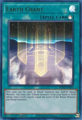 1x Earth Chant - 1st Edition NM Eng YuGiOh - 2022 Mega Tin - Pharoah's Gods-image