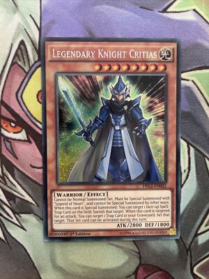 DRL2-EN002 Legendary Knight Critias Secret Rare 1st Edition NM Yugioh Card-image