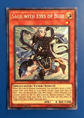 Yugioh Sage with Eyes of Blue LCKC EN-015 Secret Rare 1st Edition MP-LP-image
