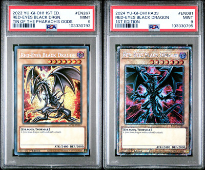 Red-Eyes Black Dragon - PSA 9 Bundle - RA03-EN081 MP22-EN267 - Yugioh-image