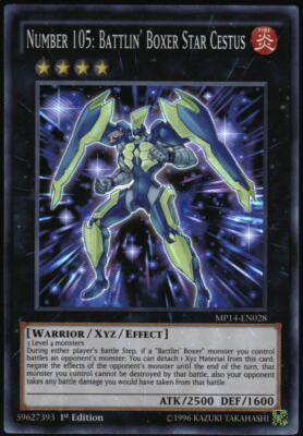 Yu-Gi-Oh! - Number 105: Battlin' Boxer Star Cestus MP14-EN028 SR 1st Edition-image