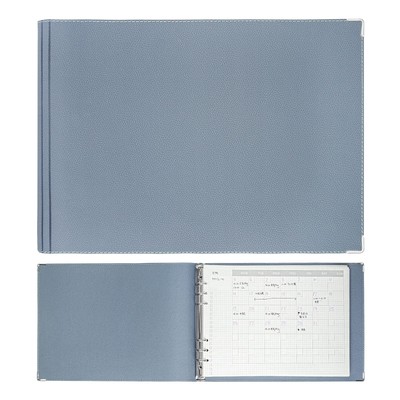 oToday System Notebook A4 6 Holes Ring 24mm Multifunctional PU Leather Schedule-image