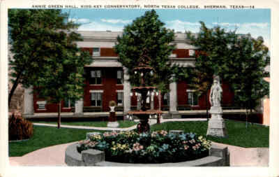 ANNIE GREEN HALL, KIDD-KEY CONSERVATORY, NORTH TEXAS COLLE Postcard-image