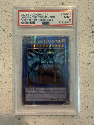 Yu-Gi-Oh! Obelisk the Tormentor (Quarter Century Secret Rare) PSA 9 ITA Error-image