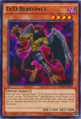 Yugioh! MP D/D Berfomet - MP16-EN113 - Rare - 1st Edition Moderately Played, Eng-image